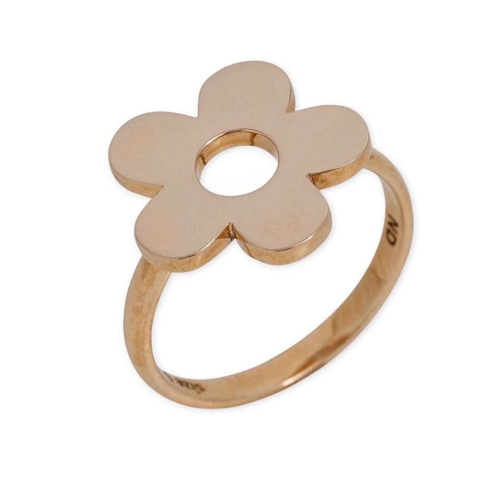 Bronze Flat Plate Daisy Ring | Retro Floral Statement Ring | Nina Designs